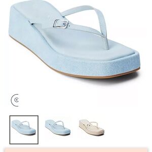 Coconuts by Anthrolpogie Denim and blue wedge sandals size 11